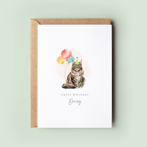 Maine Coon-kat verjaardagskaart van de kat, verjaardagskaart voor kattenvader, verjaardagskaart voor kattenmoeder, huisdierkaart, van de kat