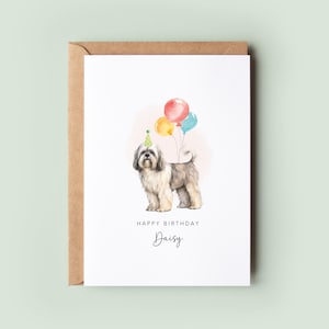 Lhasa Apso Geburtstagskarte vom Hund, Geburtstagskarte für Hundepapa, Geburtstagskarte für Hundemama, Haustierkarte, vom Hund