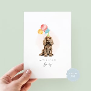 Printable Cocker Spaniel Birthday Card from the Dog, Birthday Card for Dog Dad, Birthday Card for Dog Mum, Pet Card, From the Dog