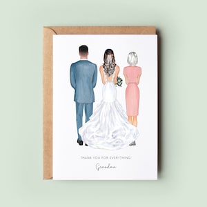 Personalised Wedding Card, Grandma, Grandma of the Bride, Wedding Thank You Card, Nan Card, Nanna Card, In Laws Card, Grandma of the Groom