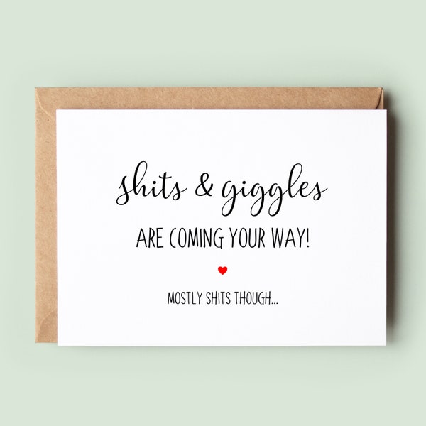 Shits & Giggles Card, Baby Card, Baby Shower Card, Card for New Mum, Card for New Baby, Hello Card, New Arrival Card, Pregnancy Card - #028