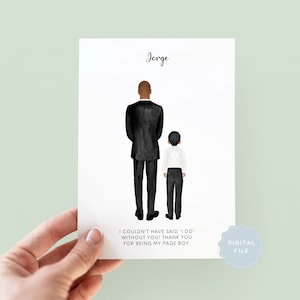 Printable Personalised Thank You For Being My Page Boy Card, Wedding Thank You Card, Card For Page Boy, Page Boy Thank You Card, Keepsake