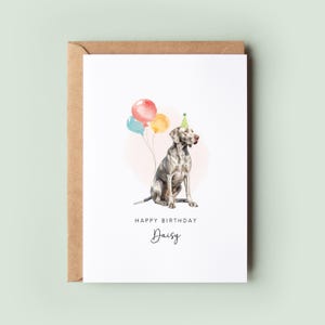 Tarjeta de cumpleaños para perro Weimaraner, tarjeta de cumpleaños para papá perro, tarjeta de cumpleaños para mamá perro, tarjeta para mascota, tarjeta de cumpleaños para perro