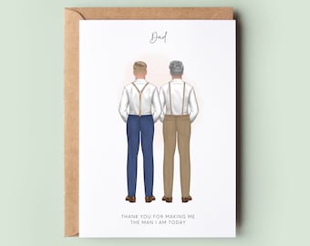 Personalised Father of the Groom Wedding Day Card - To My Dad on My Wedding Day Keepsake, Custom Dad Thank You Card, Father and Son Wedding
