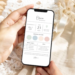 Electronic Bridesmaid Information Card Template, Bridal Party Guide, Electronic Evite, Instant Download, Bridesmaid Duties Online #AVA