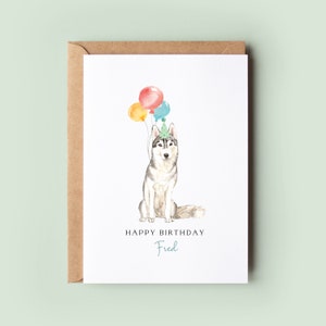 Siberian Husky, Birthday Card from the Dog, Birthday Card for Dog Dad, Birthday Card for Dog Mum, Pet Card, From the Dog