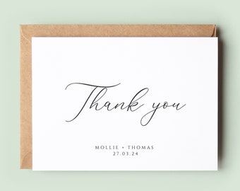 Personalised Wedding Thank You Card, Thank You Card from Bride, Thank You Card from Groom, Thank You Card Wedding, Wedding Thank You - #259