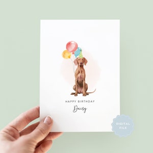 Printable Hungarian Vizsla Birthday Card from the Dog, Birthday Card for Dog Dad, Birthday Card for Dog Mum, Pet Card, From the Dog