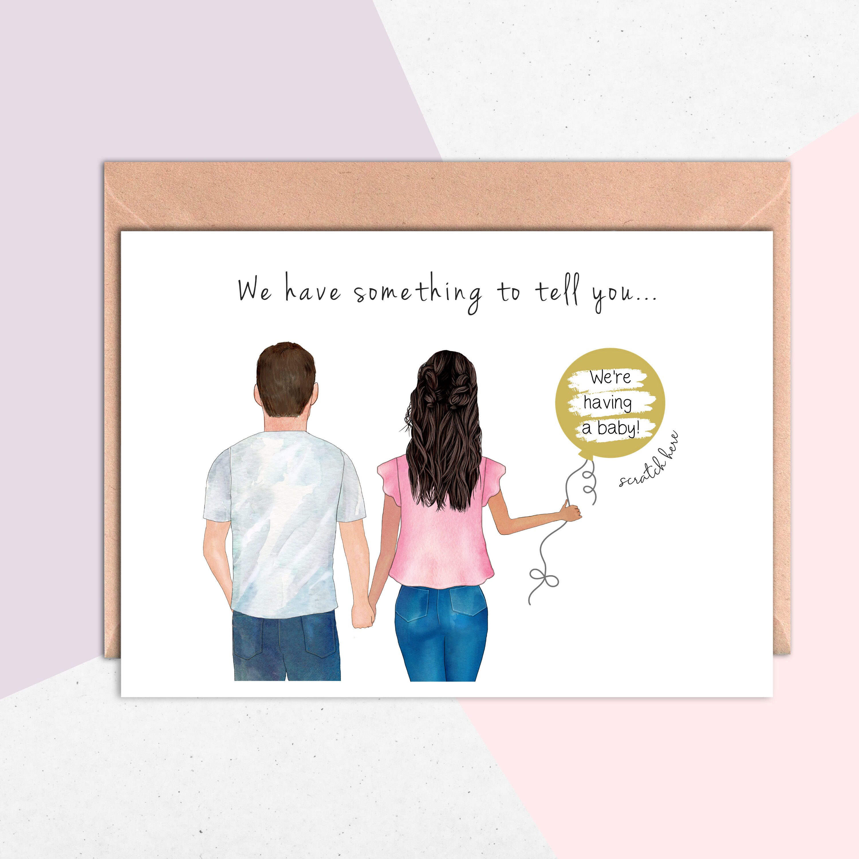 Pregnancy Announcement Card Baby Announcement Card Pregnancy Etsy