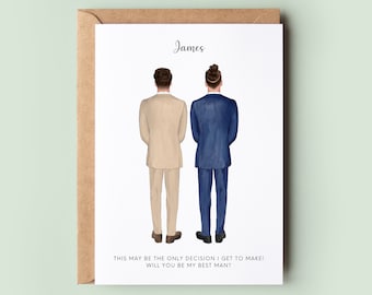 Will You Be My Best Man Card, Best Man Card, Groomsman Card, Best Man Proposal Card, Groomsman Proposal Card, Wedding Party Proposal Card