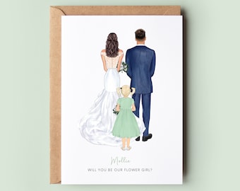 Personalised Flower Girl Proposal Card, Will You Be Our Flower Girl Card, From the Bride and Groom Card, Flower Girl Wedding Proposal Card