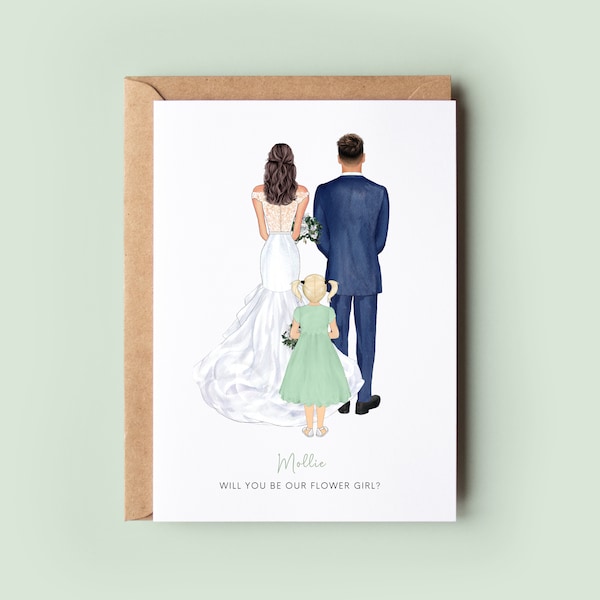 Personalised Flower Girl Proposal Card, Will You Be Our Flower Girl Card, From the Bride and Groom Card, Flower Girl Wedding Proposal Card