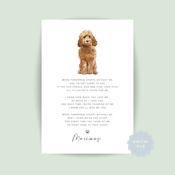 Printable Personalised Pet Loss Print, Rainbow Bridge Print, Pet Memorial, Pet Loss Keepsake, Dog Memorial, Cat Memorial, Pet Loss Gift