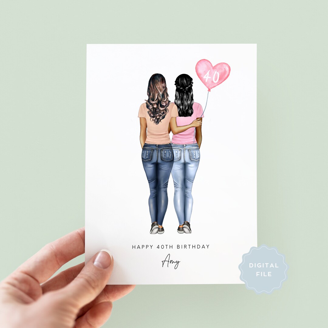 Printable Personalised Birthday Card, Sister Birthday Day Card, Best ...