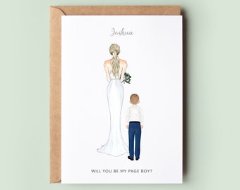 Will You Be My Page Boy Proposal Card, Will You Be My Ring Bearer Cards, Personalised Page Boy Girl Card, Page Boy Girl Proposal Card