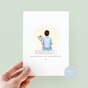 Printable You're Going to Be a Big Brother! Printable Digital Card, Personalised Baby Announcement for Big Brother, Pregnancy Reveal