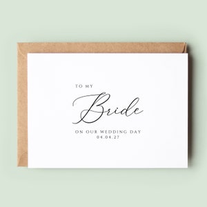 Wedding Card to Bride on Wedding Day, Bride Gift for Wedding Day, To My Bride Note Card for New Wife, Our Wedding Day Card, Wedding Day image 1