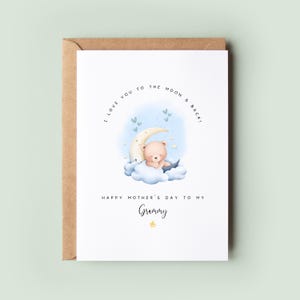 La mejor tarjeta del Día de la Madre para los Grammy / Te amo hasta la luna y más allá / Tarjeta linda y kawaii del Día de la Madre para los Grammy