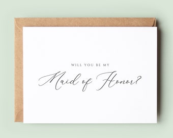 Classic Will You Be My Maid of Honor Card, Will You Be My Maid of Honor Wedding Card, Card To Maid of Honor, Maid of Honor Proposal Card