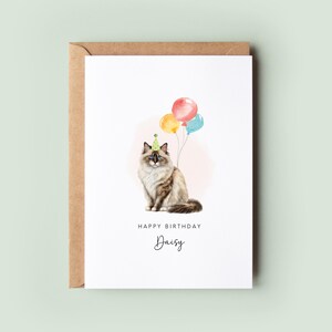 Sister Birthday Card - Gift Card For Her,Mum - Funny Cat Birthday Card - View #10