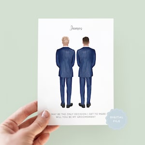 Printable Will You Be My Groomsman Greeting Card, Best Man Card, Groomsman Card, Best Man Proposal Card, Groomsman Proposal Card