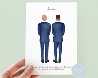 Printable Will You Be My Groomsman Greeting Card, Best Man Card, Groomsman Card, Best Man Proposal Card, Groomsman Proposal Card