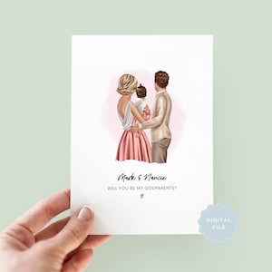 Printable Personalised Will You Be My Godparents Card | Godmother or Godfather Proposal | Digital Christening Keepsake