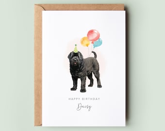 Carte d'anniversaire pour chien Bouvier des Flandres, carte d'anniversaire pour papa chien, carte d'anniversaire pour maman chien, carte pour animal de compagnie, carte pour chien