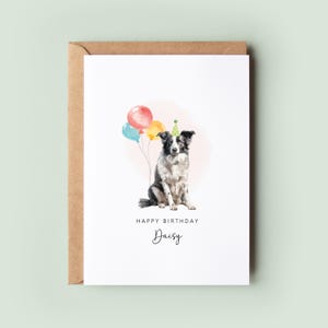 Tarjeta de cumpleaños de Border Collie del perro, tarjeta de cumpleaños para papá perro, tarjeta de cumpleaños para mamá perro, tarjeta de mascota, tarjeta del perro