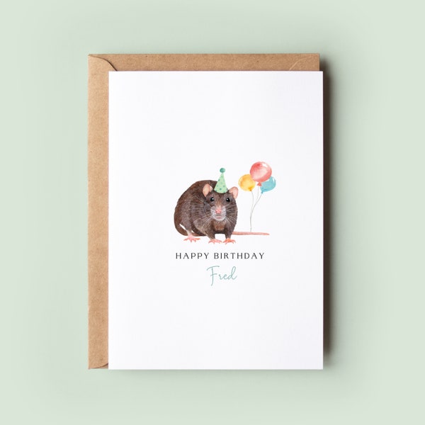 Rat, Birthday Card from the Rat, Birthday Card for Rat Dad, Birthday Card for Rat Mum, Pet Card, From the Rat