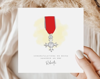 Congratulations on Being Awarded an MBE Personalised Greeting Card | MBE Card |OBE Card | Damehood | Knighthood Honours List Card