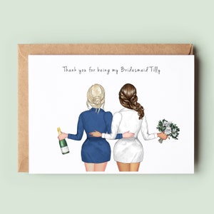 Bridesmaid Thank You Card, Maid of Honour Thank You Card, Wedding Thank You Cards, Thank you for being my Bridesmaid, Personalised Card