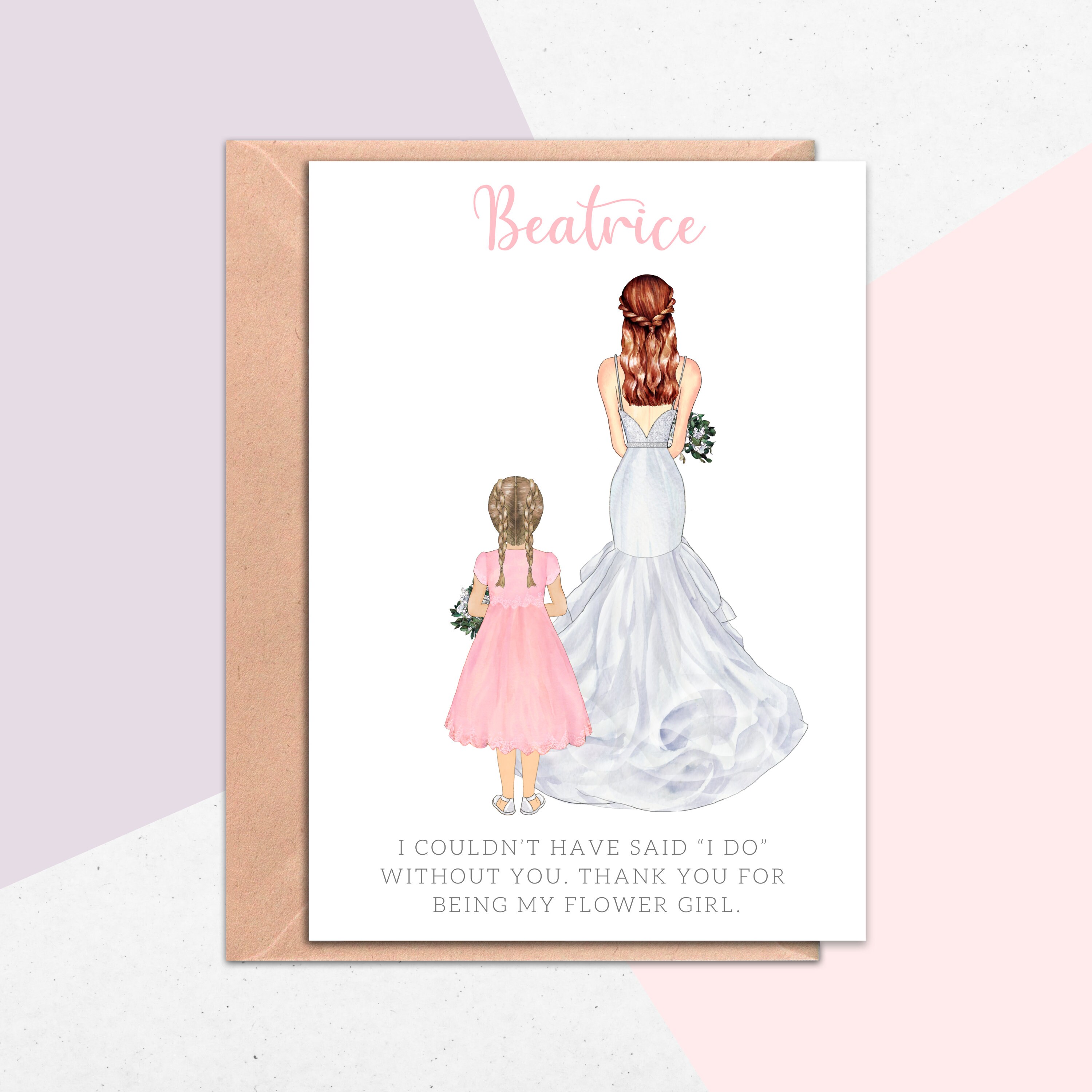 Personalised Flower Girl Thank You Card Bridesmaid Thank You Etsy