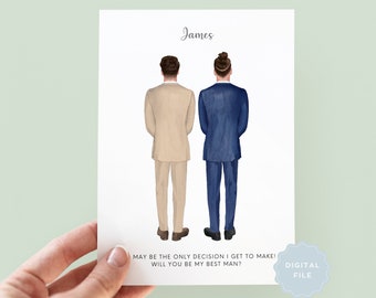 Printable Will You Be My Best Man Card, Best Man Card, Groomsman Card, Best Man Proposal Card, Groomsman Proposal Card, Wedding Gift