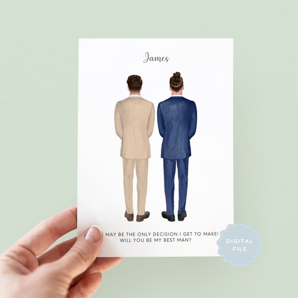 Printable Will You Be My Best Man Card, Best Man Card, Groomsman Card, Best Man Proposal Card, Groomsman Proposal Card, Wedding Gift