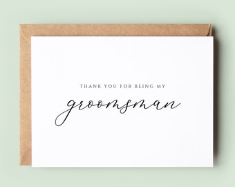 Classic Thank You Groomsman Card, Groomsman Wedding Thank You Card, Card To Groomsman, Groomsman Thank You Card, Wedding Party Card