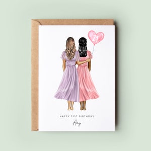 Personalised 21st Birthday Card, Sister Birthday Day Card, Best Friend Birthday Card, Friend Birthday, Custom Birthday Card