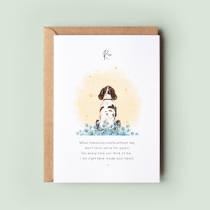 Personalised Dog Loss Sympathy Card – Pet Bereavement with Seed Paper Heart | Plantable Memorial Keepsake | Forget-Me-Not & Poppy Flowers