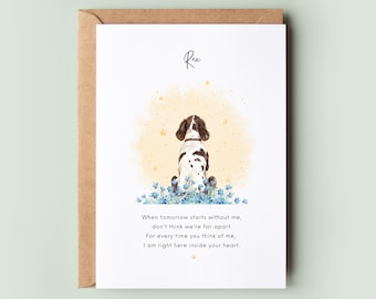 Personalised Dog Loss Sympathy Card – Pet Bereavement with Seed Paper Heart | Plantable Memorial Keepsake | Forget-Me-Not & Poppy Flowers