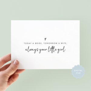 Druckbare Hochzeitskarte für Papa, Hochzeitskarte für Mama, Vater der Braut Karte, Mutter der Braut Karte, immer dein kleines Mädchen