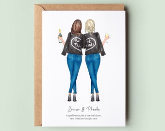 Personalised Friend Birthday Card, Best Friend Birthday Day Card, Happy Birthday Best Friend, Friend Birthday, Friend Greeting Card