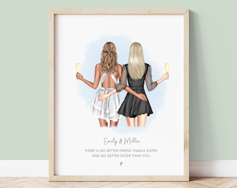 Personalised Sister Print, Custom Quote Wall Art, Unique Sister Birthday Gift, Memorable Gift for Her, Sister Present, Personalised Print