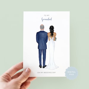 Printable To My Grandad On My Wedding Day Personalised Card, Grandparents Wedding Day Card, To My Grandad, Wedding Day Card for Grandad