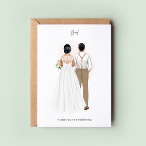 Personalised Father of the Bride Thank You Card - To Dad on My Wedding Day Keepsake, Custom Dad Wedding Card, Heartfelt Wedding Thank You