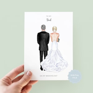 Printable To My Dad On My Wedding Day Personalised Card, Parents Wedding Day Card, To My Dad, Wedding Day Card, ThankYou For Everything Dad