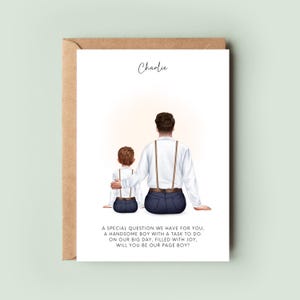 Personalised Will You Be My Page Boy Proposal Card - Custom Wedding Party Invitation for Page Boy - Keepsake Page Boy Card