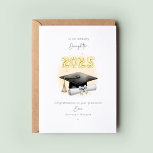 Personalised Daughter Graduation Card | Custom Graduation Cap & Scroll | Graduation Congratulations Card | Class of 2025 Graduation
