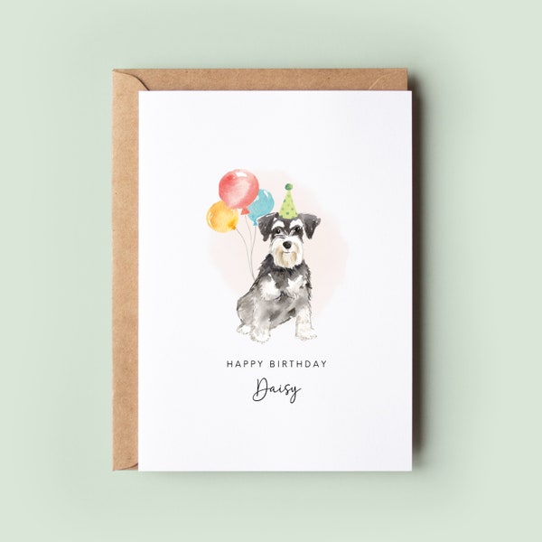 Miniature Schnauzer Birthday Card from the Dog, Birthday Card for Dog Dad, Birthday Card for Dog Mum, Pet Card, From the Dog