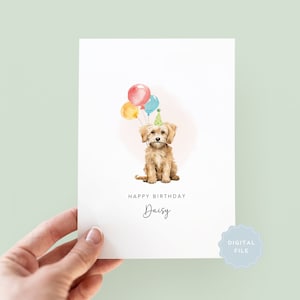 Tarjeta de cumpleaños para perro Maltipoo imprimible de parte del perro, tarjeta de cumpleaños para papá perro, tarjeta de cumpleaños para mamá perro, tarjeta para mascota, de parte del perro