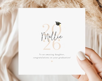Personalised Daughter Graduation Card | Custom Graduation 2026 Card | Congratulations Graduate Card with Name & Year